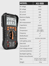 Load image into Gallery viewer, Multimeter Digital Multimeter, 9999 Counts DC AC Voltmeter and Ohm Volt Amp Tester, Auto-Ranging Fast Accurately Measures Voltage Current
