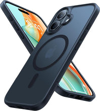 Load image into Gallery viewer, TORRAS for iPhone 16 Plus Case, [Compatible with MagSafe] [Military-Grade Drop Tested] Translucent Magnetic Slim Protective Case for iPhone 16 Plus Anti-Fingerprint Anti-Scratch 6.3", Black
