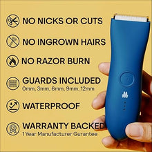 Load image into Gallery viewer, MERIDIAN Body Hair Trimmer for Men, Bikini Trimmer for Women, Ball Trimmer Men, Pubic Hair, No Nick, No Cut, No Razor Burn, Groin and Body Shaver - Waterproof &amp; Rechargeable Body Groomer - Ocean
