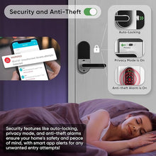 Load image into Gallery viewer, Keyless-Entry Fingerprint Digital Smart Lock: Wi-Fi Electronic Door Lock with Code Passcode, Electric Door Knob, Biometric Door Handle (Silver, WiFi Version)
