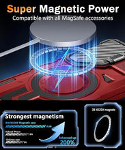 Load image into Gallery viewer, for Samsung Galaxy S25 Case with Screen Protector 6.2-Inch,[Compatible with Magsafe][Adjustable Camera Cover Stand] Military-Grade Protection Shockproof Protective Magnetic Case-Red
