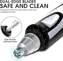 Load image into Gallery viewer, Ear and Nose Hair Trimmer Clipper - 2024 Professional Painless Eyebrow &amp; Facial Hair Trimmer for Men Women,Battery-Operated Trimmer with IPX7 Waterproof,Dual Edge Blades for Easy Cleansing Black

