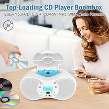 Load image into Gallery viewer, CD-X9C Boombox Portable CD Player, Boombox CD Player Combo for Kids, AC and Battery Powered, CD/MP3/WMA CDs Compatible, 3.5mm Aux Input and Headphone Jack, Clear Stereo Sound for Home (Elegant White)
