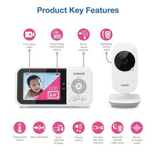 Load image into Gallery viewer, VTech VM819 Baby Monitor, 2.8” Screen, Night Vision, 2-Way Audio, Temperature Sensor and Lullabies, Secure Transmission No WiFi
