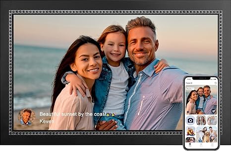 Digital Picture Frame 15.6 Inch Large Digital Photo Frame with 1920 * 1080 IPS Full HD Touchscreen, Humblestead 64GB WiFi Smart Frame Share Photos and Videos via AiMOR App, Wall Mountable