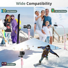 Load image into Gallery viewer, SENSYNE 88" Phone Tripod &amp; Selfie Stick, Extendable Cell Phone Tripod Stand with Wireless Remote and Phone Holder, Pink
