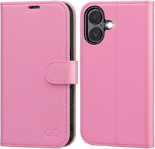 Load image into Gallery viewer, OCASE Compatible with iPhone 16 Wallet Case, PU Leather Flip Folio Case with Card Holders RFID Blocking Kickstand [Shockproof TPU Inner Shell] Phone Cover 6.1 Inch 2024, Pink
