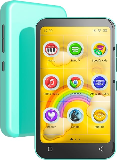 TIMMKOO 80GB Kids MP3 Player with Bluetooth and WiFi, Parental Controls, Pre-Installed Spotify, Spotify Kids, Audible, 4