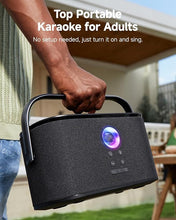 Load image into Gallery viewer, Portable Karaoke Machine for Adults, Built-in Lyrics Display and Screen, 2 Self-Charging Wireless Microphones, Karaoke App, 140W Speaker, Connects to TV for Home Outdoor Karaoke
