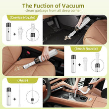 Load image into Gallery viewer, Chuboor Car Vacuum Cleaner High Power Cordless Rechargeable, 13000PA Powerful Handheld Vacuum, Portable Mini Vacuum with LED SOS Light, Small Hand Held Vacuuming Cordless, Dust Busters(P16-White)
