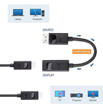 Load image into Gallery viewer, Cable Matters 8K DisplayPort 1.4 to HDMI 2.1 Adapter with 4K 120Hz / 8K 60Hz, 48 Gbps Unidirectional DisplayPort to HDMI 2.1 Cable Adapter in Black, Support for RTX 3080/3090, RX 6800/6900 and More
