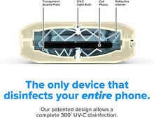 Load image into Gallery viewer, PhoneSoap 3 UV Cell Phone Sanitizer &amp; Dual Universal Cell Phone Charger Box | Patented &amp; Clinically Proven 360-Degree UV-C Light Sanitizer | Disinfects and Charges All Phones (Light Gold)
