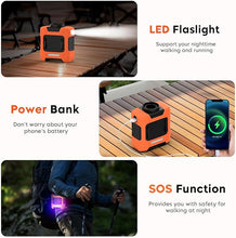 Load image into Gallery viewer, 2024 Upgrade Portable Fan 10000mAh Rechargeable Portable Waist Clip Fan 15500RPM Neck Fan With Max 12H Working Time, 3-speed adjustment with LED flashlight Suitable for Outdoor Jobsite and etc(Orange)
