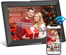 Load image into Gallery viewer, 10.1 Inch Digital Picture Frame with 32GB Storage, Frameo WiFi Digital Photo Frame, 1280 * 800 IPS Touch Screen, Auto-Rotate Slideshow, Easy to Share Photo/Video via Free App
