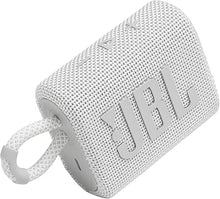 Load image into Gallery viewer, JBL Go 3 - Portable Mini Bluetooth Speaker, big audio and punchy bass, IP67 waterproof and dustproof, 5 hours of playtime, speaker for home, outdoor and travel (White)
