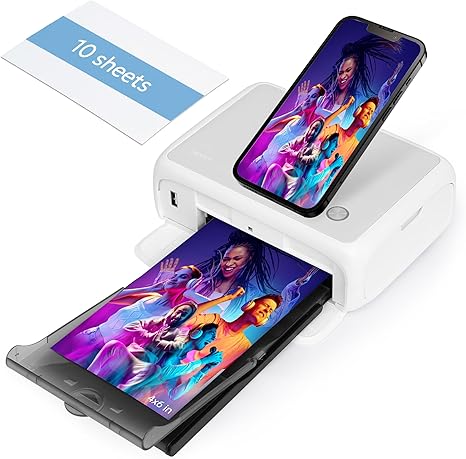 HPRT 4x6'' Portable Photo Printer – Instant Full-Color Photo Printer for Phone/Laptop/MacBook, Bluetooth/USB/WiFi Picture Printer with AR Video Printing, Thermal Dye Sublimation, All-in-One Kit