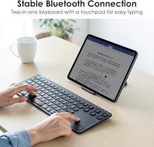 Load image into Gallery viewer, SANWA Multi Device Bluetooth Keyboard with Touchpad, Rechargeable Keypad with Trackpad for Laptop Desktop Computer PC iPad/iPhone Tablet, Compatible with MacBook, Windows, Android, iOS, Black

