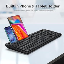 Load image into Gallery viewer, Wireless Keyboard and Mouse Combo, MARVO 2.4G Ergonomic Wireless Computer Keyboard with Phone Tablet Holder, Silent Mouse with 6 Button, Compatible with MacBook, Windows (Black)
