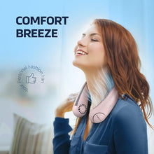 Load image into Gallery viewer, Portable Neck Fan -3 Speed Rechargeable Bladeless Neck Cooler, Pink Comfortable Lightweight, Personal Neck Fan For Women &amp; Men Modern Design, Great Cooling Fan For Travel, Outdoors &amp; Sports
