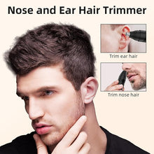 Load image into Gallery viewer, Nose Hair Trimmer,Painless Ear&amp;Eyebrow Trimmer for Men with Dual Edge Blades,Rechargeable,Light Indicator Easy Washing (Black)
