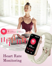 Load image into Gallery viewer, Smart Watches for Women Compatible with iPhone Android Phones, LYNN2 Women&#39;s Watch Fitness Tracker Watch with Heart Rate Monitor Pedometer Sleep Tracker Waterproof Milky White
