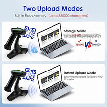 Load image into Gallery viewer, FYJ Bluetooth Wireless 1D 2D Barcode Scanner QR Bar Code Scanners with LED Display Screen and Stand 3-in-1 Handheld USB Barcode Reader for Library,Store,Supermarket,Warehouse
