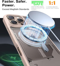 Load image into Gallery viewer, TORRAS Stronger Magnetic &amp; Shockproof for iPhone 16 Pro Case, Military Grade Drop Protection, Compatible with MagSafe, Case for iPhone 16 Pro Slim, Translucent Matte White Back/Desert Titanium Edge
