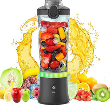 Load image into Gallery viewer, 20 Oz Portable Blender for Shakes Smoothie Juice, for Travel Gym Home Office, Personal Size Blender with 6 Blades 150W Mini Blender Waterproof USB Rechargeable Handheld Blender Cup, Black
