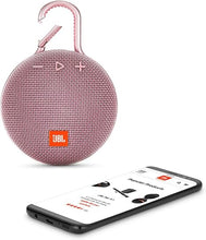 Load image into Gallery viewer, JBL Clip 3, Dusty Pink - Waterproof, Durable &amp; Portable Bluetooth Speaker - Up to 10 Hours of Play - Includes Noise-Cancelling Speakerphone &amp; Wireless Streaming
