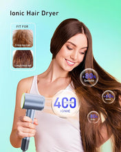 Load image into Gallery viewer, High Speed Ionic Hair Dryer, Travel Hair Blow Dryer for Fast Drying, Lightweight Portable Hairdryer for Women &amp; Men with Nozzle, 4 Temps &amp; 2 Speeds (Blue)
