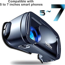 Load image into Gallery viewer, 3D VR Headset, 3D VR Glasses Virtual Reality Headset for iPhone or Android Compatible 5.0” to 7.0”, Virtual Reality 3D Glasses Headset Helmets with Controller, for Mobile Games &amp; Movies
