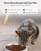 Load image into Gallery viewer, Automatic Cat Feeder with Camera, 1080P HD Video, Night Vision, 5G WiFi, 2-Way Audio, 10s Voice Recorder, Low Food &amp; Blockage Sensor, Motion &amp; Sound Alerts, Smart Cat Food Dispenser, F17C
