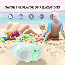 Load image into Gallery viewer, SingingWood GC01 Macarons Series Portable CD Player Boombox with AM FM Stereo Radio Kids CD Player LCD Display, Front Aux-in Port Headphone Jack, Supported AC or Battery Powered -Pistachio
