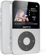 Load image into Gallery viewer, AGPTEK 64GB MP3 Player with Bluetooth, 2.3&#39;&#39; Horizontal Screen Classic Multifunctional Music Player with Speaker, FM Radio, Model: A52, Silver
