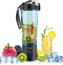 Load image into Gallery viewer, Portable Blender, 20oz Blender Portable, Portable Smoothie Blender with 6 Blades, Reusable Personal Blender, Big Power USB Rechargeable, Portable Blender for Shakes and Smoothies (Black)
