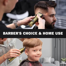 Load image into Gallery viewer, FADEKING® Professional Hair Clippers for Men - Cordless Barber Clippers for Hair Cutting, Rechargeable Hair Beard Trimmer with LED Display &amp; Quality Travel Storage Case (Gold)
