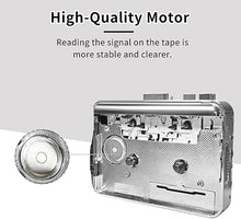 Load image into Gallery viewer, Portable Auto Reverse Cassette Player,Clear Stereo Cassette Tape Player With Big Speaker?Earphone,Cassette Tape to MP3 Converter,Powered by USB Power Cord or AA Battery Black
