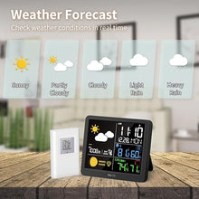 Load image into Gallery viewer, Wireless Weather Station, Indoor Outdoor Thermometer and Temperature Monitor,Hygrometer with Humidity Sensor,Having RCC Barometric Pressure,Atomic Clock,Auto-Adjustable Backlight and Calendar
