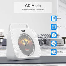 Load image into Gallery viewer, CD Player with Bluetooth?Double HiFi Sound Speakers?Sleep Mode,Desktop CD Music Players,Support AUX/USB/Headphone Jack/Music Fiber Optics/FM Radio Boombox for Home,Office(White) (White)
