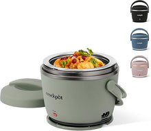 Load image into Gallery viewer, Crock-Pot Portable Electric Lunch Box, 20-Ounce Food Warmer, Moonshine Green | Ideal for Travel, On-the-Go | Keeps Food Spill-Free, Warm &amp; Tasty | Dishwasher-Safe
