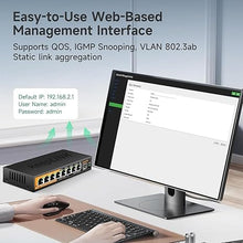 Load image into Gallery viewer, 8 Ports 2.5G Switch Smart Web Managed, 8 x 2.5G Base-T &amp; 1 x 10G SFP Slot, Support 802.3ad Static Aggregation, QOS/VLAN/IGMP, Metal Housing Network Ethernet Switch
