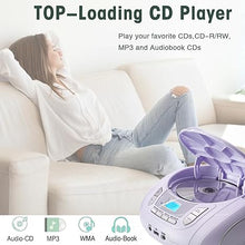 Load image into Gallery viewer, Radio CD Player with Bluetooth,FM Radio,USB MP3 Playback,AUX-in,Headphone Jack,CD-R/RW and MP3 CDs Compatible,Portable CD Players for Home or Outdoor
