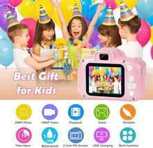 Load image into Gallery viewer, Agoigo Kids Waterproof Camera Toys for 3-12 Year Old Boys Girls Christmas Birthday Gifts Children&#39;s HD Video Digital Action Cameras Child Indoor Outdoor Toddler Camera, 2 Inch Screen (Pink)
