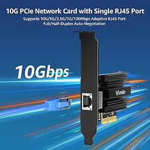 Load image into Gallery viewer, 10G PCI-E Netzwerkkarte mit 10Gbps Dual RJ45 Ports, Intel AQC113 Controller, VIMIN 10Gb Ethernet Adapter Karte Kompatibel mit PCI Express X8, X16, Unterstützt Windows10/11/Windows Server/Linux
