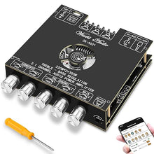 Load image into Gallery viewer, Bluetooth Power Amplifier Board Stereo - HiFi 2.1 Channel 2X220W+350W Bluetooth 5.1 12-38V Digital Power Audio Amplifier Module Subwoofer Control with AUX/Bluetooth/USB Flash Drive (ZK-AS21)
