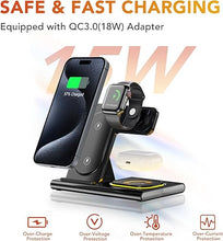 Load image into Gallery viewer, 3 in 1 Foldable Charging Station for Apple Products,Fast Wireless Charger Travel Dock Adapter&amp;Light for iPhone 16/15/14/13/12/11/X/XS,for iWatch 10/9/8/7/Ultra2/Ultra/SE,for AirPods 4/3/2/Pro/2(black)

