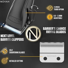 Load image into Gallery viewer, Novah Professional Hair Clippers for Men, Professional Barber Clippers, Electric Mens Cordless Hair Clippers for Barbers Haircut Kit Fade, Maquina de Cortar Cabello
