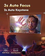 Load image into Gallery viewer, SkyEcho Smart Projector with Wifi and Bluetooth - ? Auto Focus ?270° Rotatable Outdoor Vision Beam Support 1080P and 4K Videos Play, ? Android OS ?Portable Home Ceiling Movie Projector
