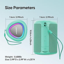 Load image into Gallery viewer, Portable Bluetooth Speaker with Lights,Powerful Crystal Clear Sound,IPX5 Waterproof,All Day Playtime,AUX&amp;TF-Card Input,Bluetooth 5.3,TWS Paring,Small Wireless Speaker for Outdoor,Gift Ideas (Teal)
