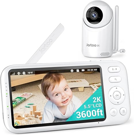 2K Video Baby Monitor with Camera and Audio, 3600ft Long Range Baby Monitor No WiFi 5.5